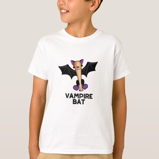 Vampire Fladdermus Funny Baseball Pun T Shirt (Framsida)