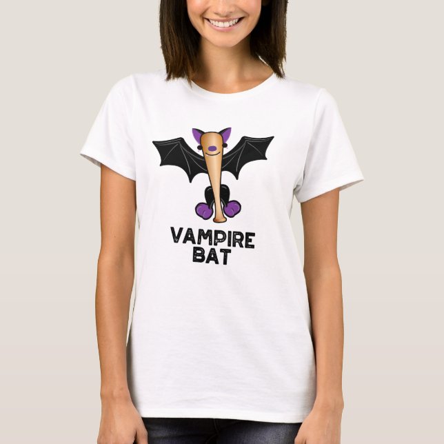 Vampire Fladdermus Funny Baseball Pun T Shirt (Framsida)