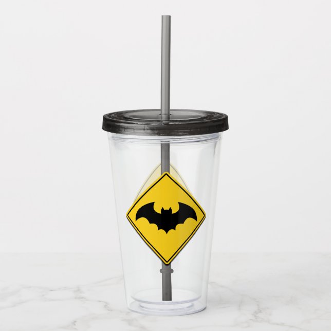 Vampire Fladdermus Warning Halloween Take Away Mugg (Framsida)