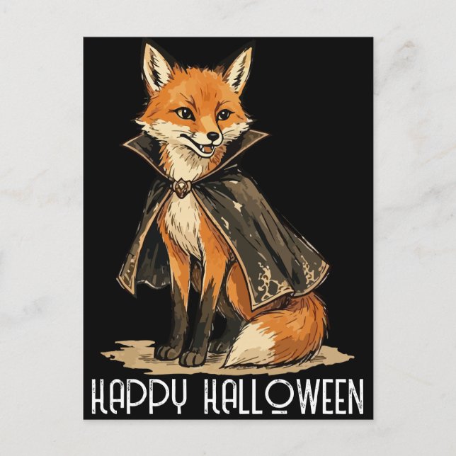 Vampire Fox Helg Vykort (Framsida)