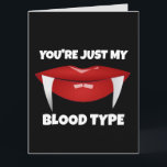 VAMPIRE FUNNY BIRTHDAY GREETING CARD KORT<br><div class="desc">DU ÄR BARA MITT BLODTYP BIRTHDAY-KORT</div>