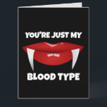 VAMPIRE FUNNY BIRTHDAY GREETING CARD KORT<br><div class="desc">DU ÄR BARA MITT BLODTYP BIRTHDAY-KORT</div>