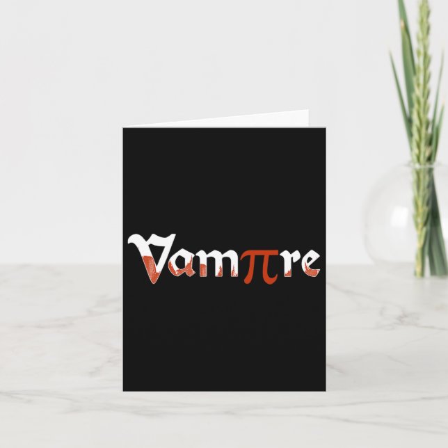 Vampire Funny Halloween Pi Day Joke Costume Math G Kort (Framsida)