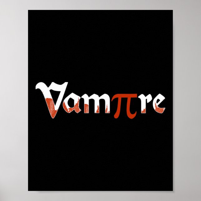 Vampire Funny Halloween Pi Day Joke Costume Math G Poster (Framsidan)