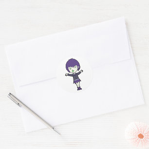 Vampire Girl Stickers Runt Klistermärke