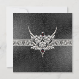 Vampire Goth Faux Leather Jeweled Bröllop Inbjudningar