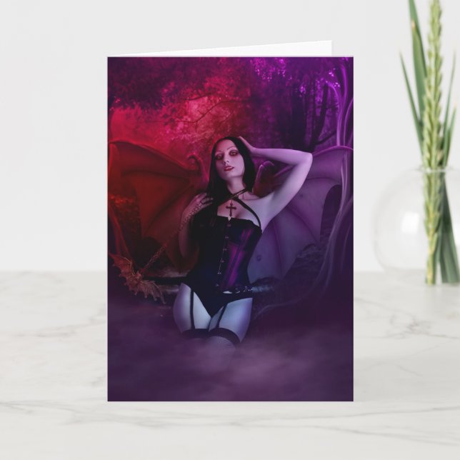 Vampire Goth Woman Greeting Cards Kort (Framsida)