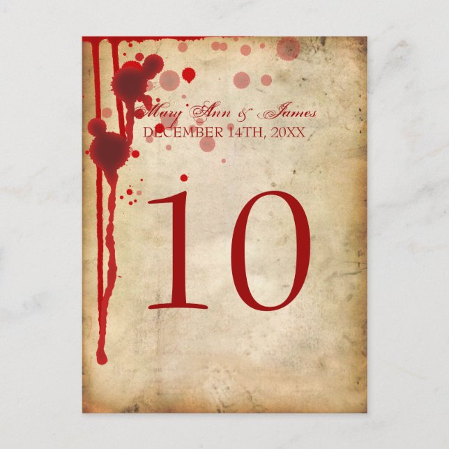 Vampire Halloween Bordsnummer Fake Blood Red (Framsida)