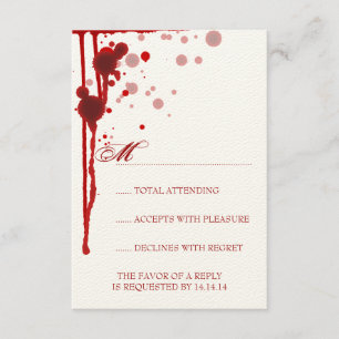 Vampire Halloween Bröllop OSA Fake Blood Red Kort