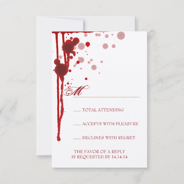 Vampire Halloween Bröllop OSA Fake Blood Red Kort (Framsida)