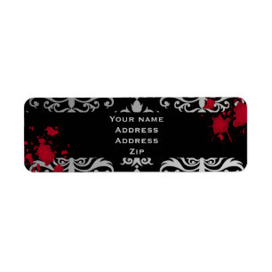 Vampire Halloween bröllop Returadress Etikett