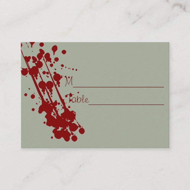 Vampire Halloween Fake Blood Bröllop Placecards Placeringskort (Framsida)