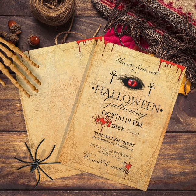 Vampire Halloween Gathering ID579 Inbjudningar (Front/Back In Situ)