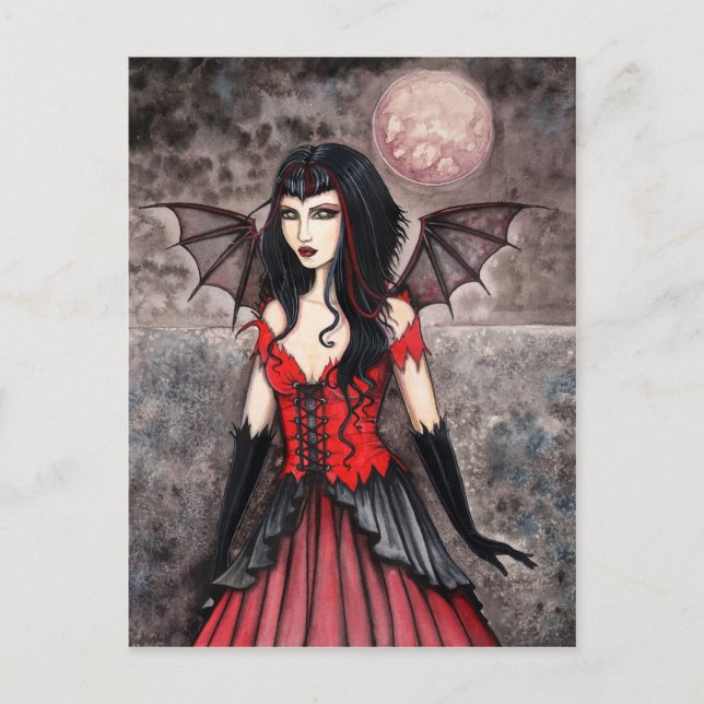 Vampire Halloween Gothic Fairy Postcard Vykort (Framsida)