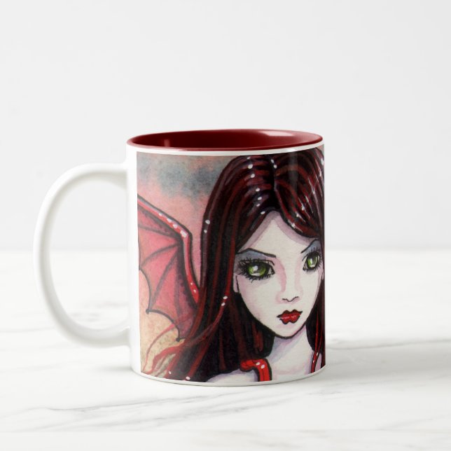 Vampire Halloween-mugg av Molly Harrison Två-Tonad Mugg (Vänster)
