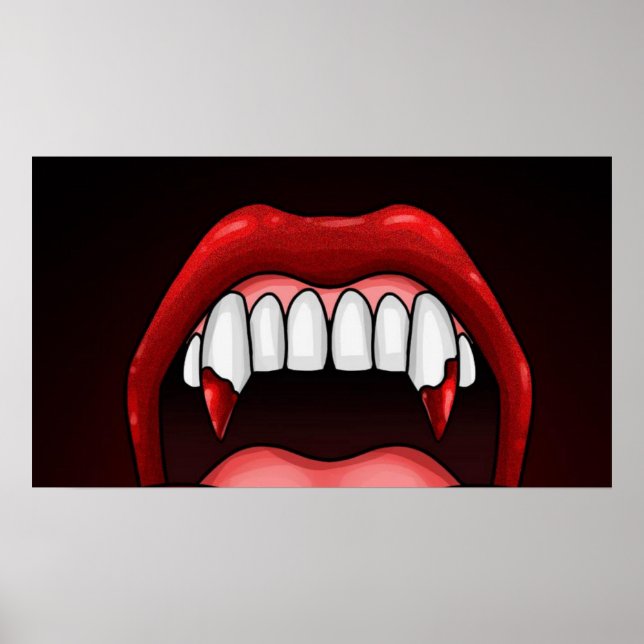 Vampire Halloween Teeth Poster (Framsidan)