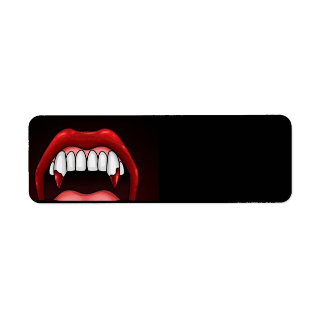 Vampire Halloween Teeth Returadress Etikett (Framsidan)