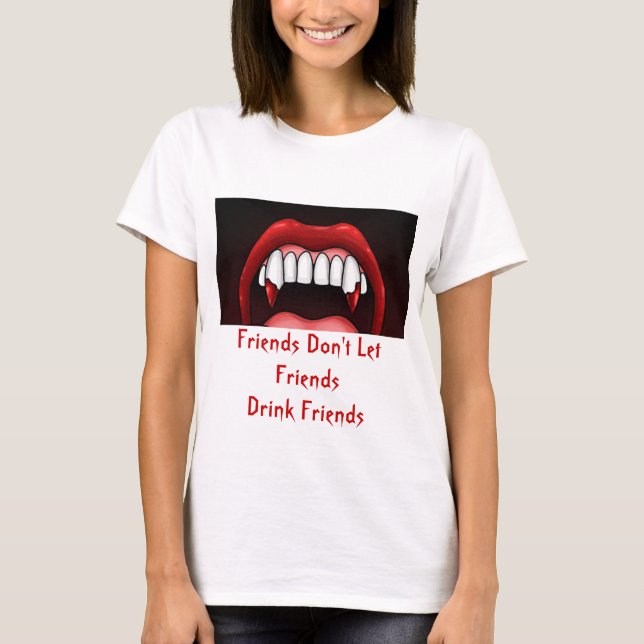Vampire Halloween Teeth T Shirt (Framsida)