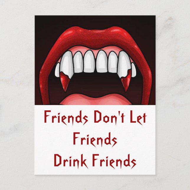 Vampire Halloween Teeth Vykort (Framsida)