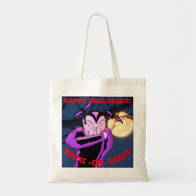Vampire Halloween Tote Bag Tygkasse (Framsidan)