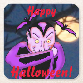 Vampire Halloween Underläggs Underlägg Papper Kvadrat