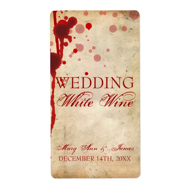 Vampire Halloween Vin-etikett Fake Blood Red Fraktsedel (Framsidan)