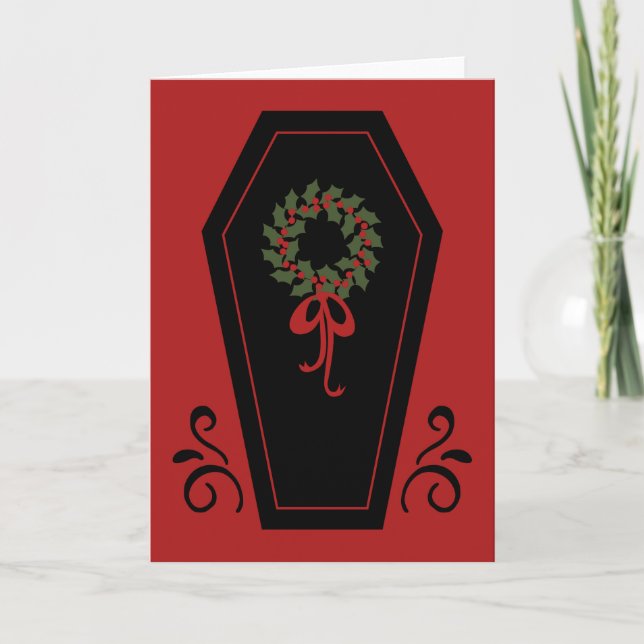 Vampire Helgdag Coffin Helgkort (Framsida)