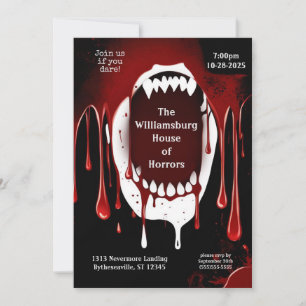 Vampire Horror Haunted Halloween Inbjudningar