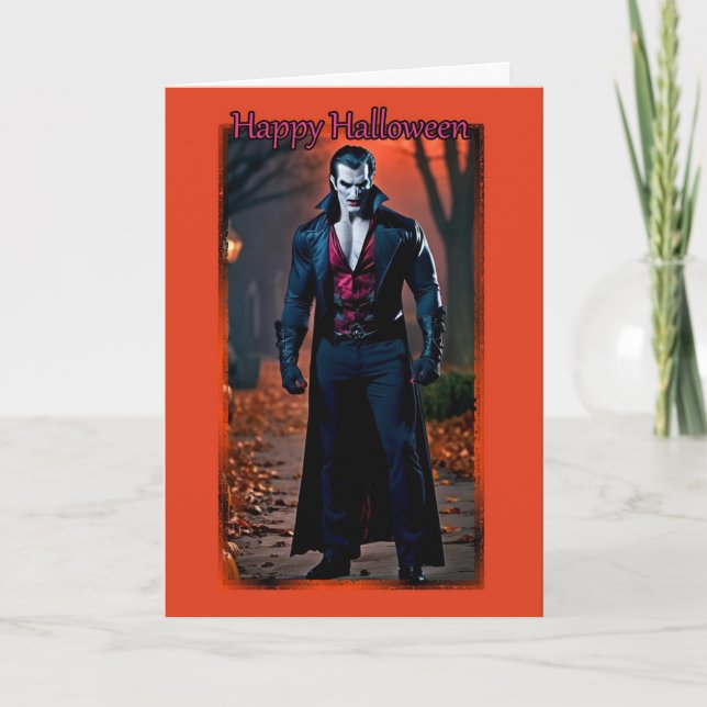 Vampire Hunk Halloween-kort Kort (Framsida)