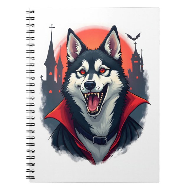 Vampire Husky Bita Anteckningsbok (Framsidan)