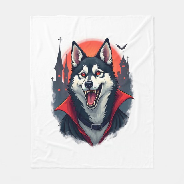 Vampire Husky Bita Fleecefilt (Framsidan)