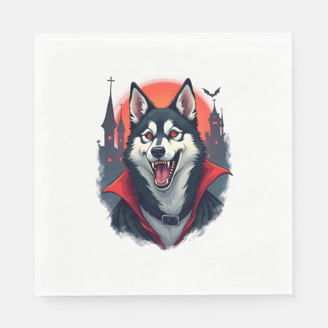Vampire Husky Bita Pappersservett (Framsidan)