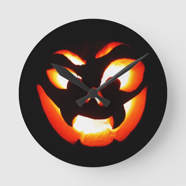 Vampire Jack-O-Lantern Rund Klocka (Framsida)