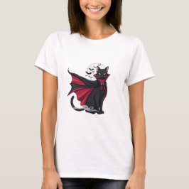 Vampire Kattunge - Cute Fanged Halloween Cat Woman T Shirt