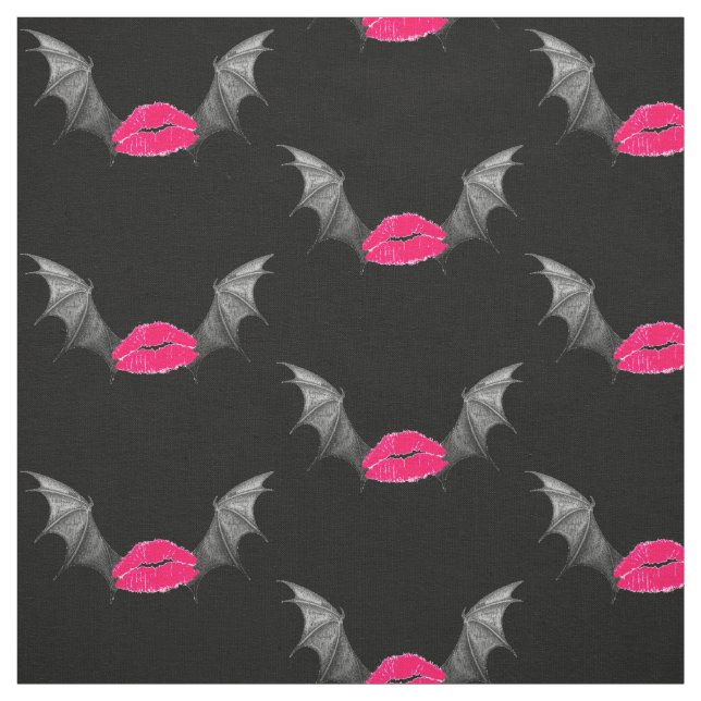 Vampire Kiss Demon Vinge Goth Art Tyg (Provkarta)