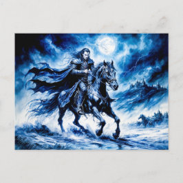 Vampire Knight Rides through Stormy Nght Vykort