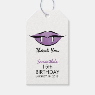 Vampire Läppar Goth Birthday Tack Gift Märkre Presentetikett