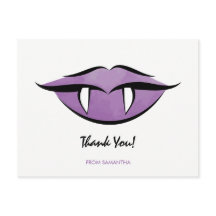 Vampire Läppar Goth Halloween Birthday Postcard