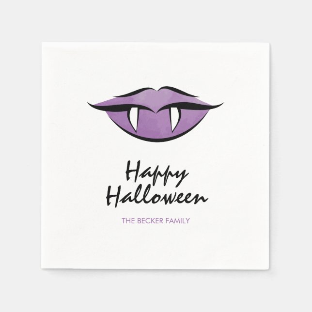 Vampire Läppar Goth Happy halloween Pappra Napkins Pappersservett (Framsidan)