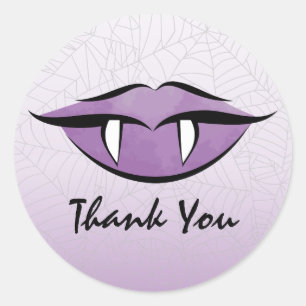 Vampire Läppar Halloween Birthday Tack Sticker Runt Klistermärke