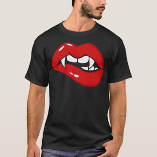 Vampire läppar med Fang T Shirt