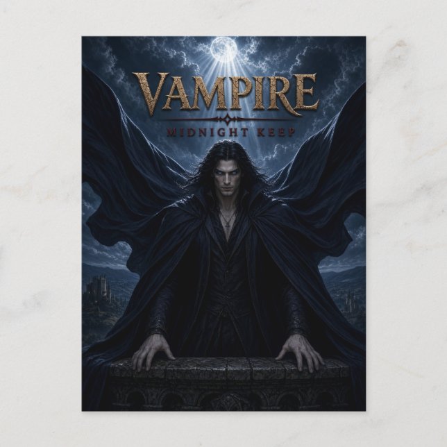 Vampire Midnatt Håll Mörk Cinema Vykort (Framsida)