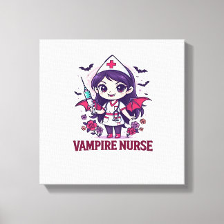 Vampire Nurse Shirt � Funny Halloween Medical Work Canvastryck