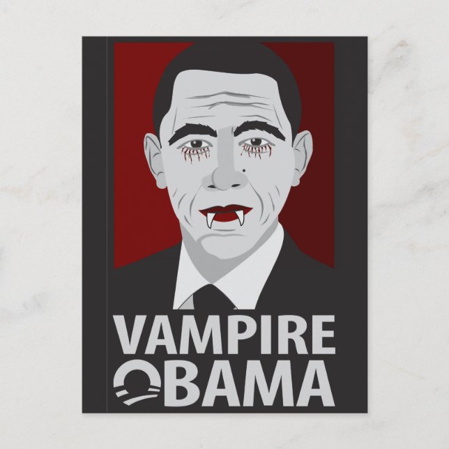 Vampire Obama Vykort (Framsida)