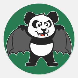 Vampire Panda Runt Klistermärke