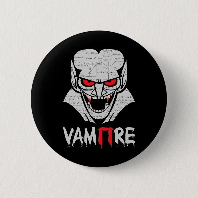 Vampire Pi Halloween Costume Funny Math Science Te Knapp (Framsida)