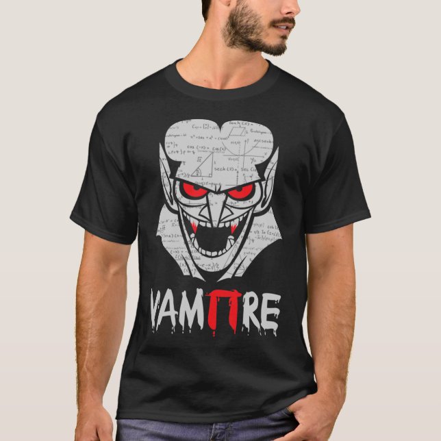 Vampire Pi Halloween Costume Funny Math Science Te T Shirt (Framsida)