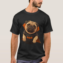 Vampire Pug 3D-utträde Halloween T-Shirt