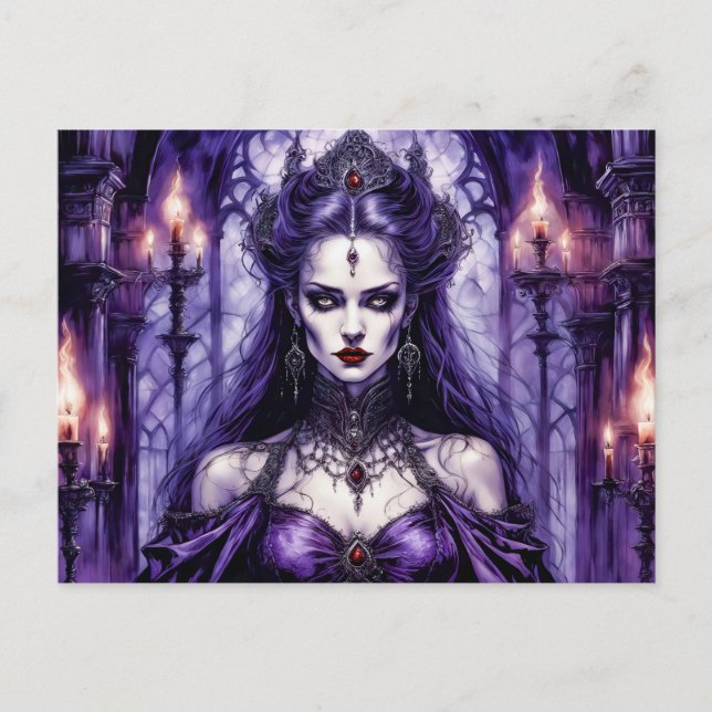 Vampire Queen in Gothic Castle Vykort (Framsida)