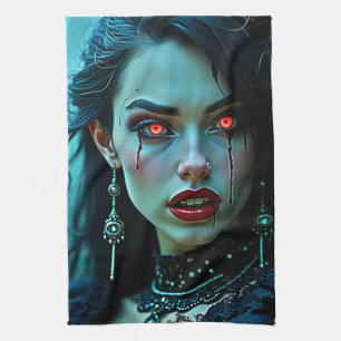 Vampire Queen: Mörk Allure Konst Kökshandduk